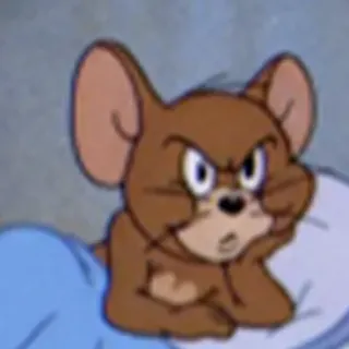🍪 405a75ec Jerry Mouse Tom and Jerry dibujos animados, ratón, enfadado, personaje, dormilón telegram sticker