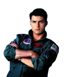 😏 d7653c80 Maverick Top Gun film, piloot, vliegtuig, militair, straaljager telegram sticker