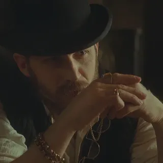 😒 73f495c5 Tom Hardy homem, chapéu, retrato, ator telegram sticker