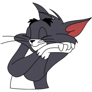 🥰 18201263 Tom Cat Tom and Jerry gatto, cartone animato, divertente, esausto, carino whatsapp sticker