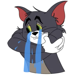 😢 1841e6a6 Tom Cat Tom and Jerry cartone animato, gatto, piangendo, triste, lacrime whatsapp sticker