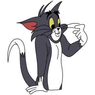 🤏 1eb4add6 Tom Cat Tom and Jerry gatto, cartone animato, animale, grigio, animato whatsapp sticker