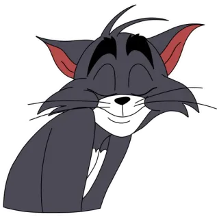 😌 894b8744 Tom Cat Tom and Jerry cartone animato, gatto, sorridente, felice, animale whatsapp sticker