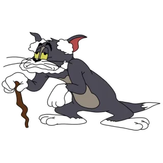 👴 e365fd4b Tom Cat Tom and Jerry Cartone animato, Gatto, Vecchio, Bastone da passeggio, Stanco whatsapp sticker