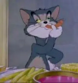 🔗 063d3ea4 Tom Cat Tom and Jerry мультфильм, кот, еда, персонаж, анимация telegram sticker