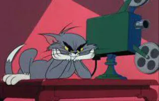 🔗 08734399 Tom Cat Tom and Jerry Том, кот, мультфильм, злой, кинокамера, фильм telegram sticker