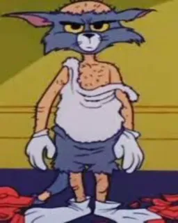 🔗 2fb9b2c8 Tom Cat мультик, кот, растрёпанный, смешной, животное telegram sticker