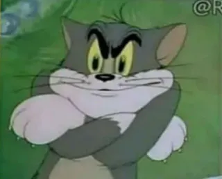 🔗 3fd7c9fd Tom Cat Tom and Jerry мультфильм, кот, самодовольный, замышляет, анимация telegram sticker