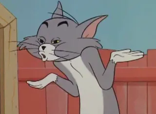 🔗 58e4a555 Tom Cat Tom and Jerry Мультфильм, Кот, Смешной, Мем, Смущенный telegram sticker