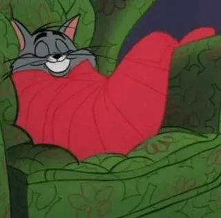 🔗 d2e8f2e7 Tom Cat Tom and Jerry мультфильм, кот, стул, отдых, сон telegram sticker