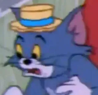 🔗 def09274 Tom Tom and Jerry Мультфильм, Кот, В шоке, Удивление, Смешной telegram sticker