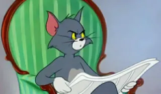 🔗 eaf0a3a9 Tom Cat Tom and Jerry Том, Кот, Мультфильм, Газета, Злой, Том и Джерри telegram sticker