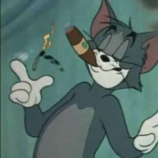 🔗 ebaa4252 Tom Cat Tom and Jerry мультфильм, кот, сигара, курение telegram sticker
