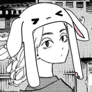 🎭 ea7af2a0 Anime, Manga, Personnage, Bonnet lapin, Illustration, Dessin animé telegram sticker