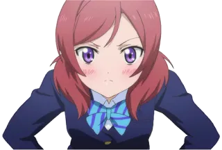😠 6c5f3582 Maki Nishikino Love Live! 动漫, 漫画, 校服, 卡通, 可爱, 生气 telegram sticker