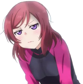 😖 927611d7 Maki Nishikino Love Live! 动漫, 漫画, 女孩, 角色, 可爱, 严肃 telegram sticker