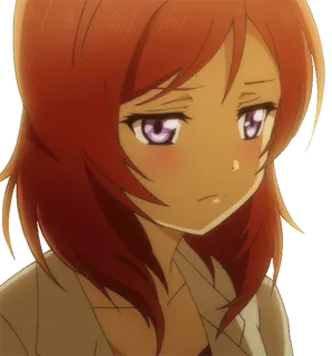 😔 93e6d08a 动漫, 女孩, 伤心, 红发, 表情, 角色 telegram sticker