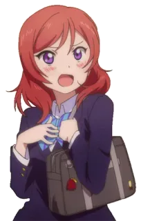 😠 e53e07d8 Maki Nishikino Love Live! 动漫, 校服, 女学生, Love Live, 西木野真姬, 可爱, 女孩, 卡通 telegram sticker