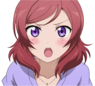😲 e7b8eb96 Maki Nishikino Love Live! 动漫, 可爱, 女孩, 震惊, 表情, 西木野真姬, Love Live telegram sticker