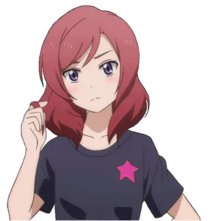 😐 f85fe55b Maki Nishikino Love Live! 动漫, 红发, 紫瞳, 校园偶像, 可爱, 女孩 telegram sticker