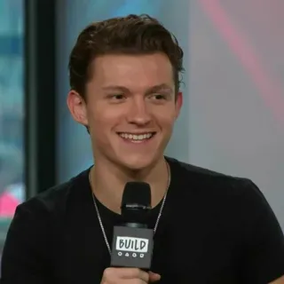 😐 6e225b95 Tom Holland BUILD SERIES actor, interview, celebrity, smile, male, television, film telegram sticker