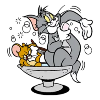 💦 0c728efe Tom and Jerry Tom & Jerry cartoon, kat, muis, grappig, klassiek, animatie, vrienden whatsapp sticker