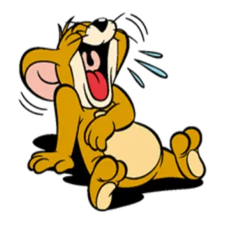 🤣 6e77cfbc Jerry Mouse Tom and Jerry cartoon, muis, animatie, grappig, lachen whatsapp sticker