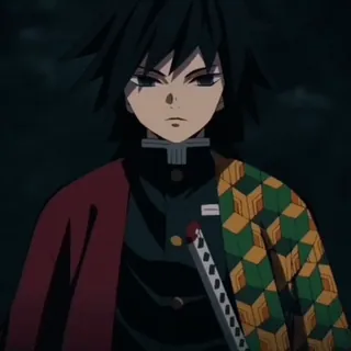 🌊 2113130e Giyu Tomioka Demon Slayer Anime, Demon Slayer, Giyu Tomioka, Spada, Manga telegram sticker