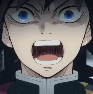 🌊 715b274d Giyu Tomioka Demon Slayer アニメ, 鬼滅の刃, 冨岡義勇, 怒り, 表情, 漫画 telegram sticker