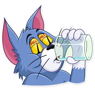 🥛 17f94ba6 Tom Cat Tom and Jerry FULL mèo, hoạt hình, say rượu, hài hước, hoạt họa whatsapp sticker