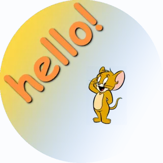 👋 b3c3ba9e Jerry Tom and Jerry hello! desenho animado, rato, olá, saudação, animação, amigo, gato e rato telegram sticker