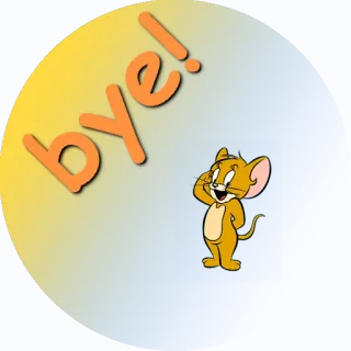 👋 fa63a608 Jerry Mouse Tom and Jerry bye! desenho animado, rato, despedida, adeus, animado, personagem de desenho animado telegram sticker