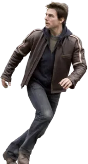 🚶 2d43899a Tom Cruise 배우, 유명인, 사람, 가죽 재킷, 달리기 telegram sticker
