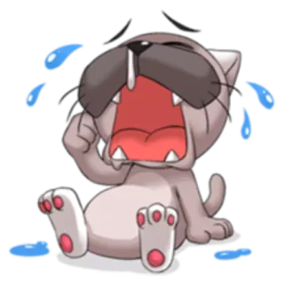 😭 6d0f7520 kat, huilen, verdrietig, cartoon, sticker, schattig telegram sticker