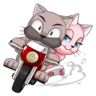 🏍 72ceb188 kat, motor, cartoon, dier, huisdier, voertuig telegram sticker