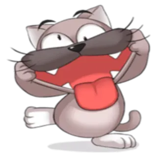 😝 774fabd8 kat, cartoon, grappig, dier, sticker telegram sticker