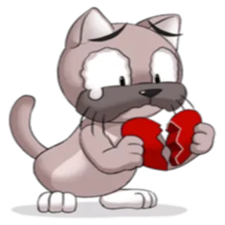 💔 97c3ba1f kat, gebroken hart, verdrietig, huilen, cartoon, sticker telegram sticker