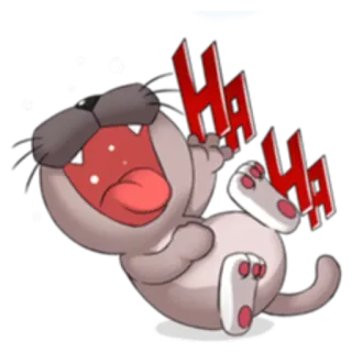 😆 a0c2c43e HA HA HA lachen, grappig, kat, lachend, haha, cartoon, humor telegram sticker