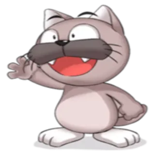 🖐 a32c4dc8 kat, cartoon, dier, blij, vrolijk telegram sticker