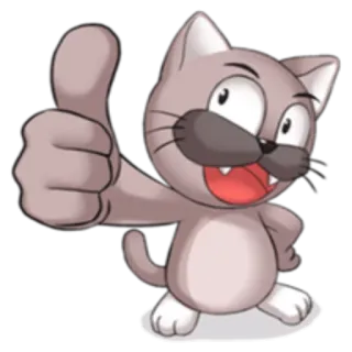 👍 daee2409 kat, duim omhoog, dier, cartoon, positief, goedkeuring telegram sticker