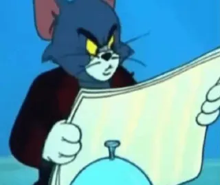 😑 432e0432 Tom Cat Tom and Jerry การ์ตูน, แมว, โกรธ, วางแผน whatsapp sticker