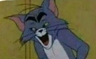 😆 71e55435 Tom Cat Tom and Jerry การ์ตูน, แมว, ตลก, มีม whatsapp sticker