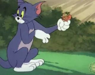 😕 95564922 Tom Tom and Jerry การ์ตูน, แมว, หนู, มิตรภาพ, วินเทจ, แอนิเมชั่น whatsapp sticker