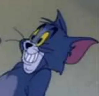 😁 98a05107 Tom Cat Tom and Jerry การ์ตูน, แมว, ยิ้ม, ตลก, มีม, เบ้หน้า whatsapp sticker