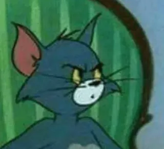 😐 cbe63435 Tom Cat Tom and Jerry แมว, การ์ตูน, รำคาญ, โกรธ, มีม whatsapp sticker