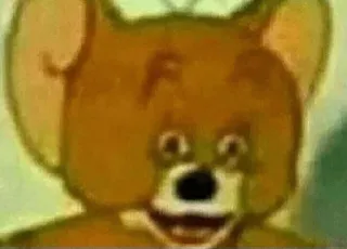 😄 edf4c57f Jerry Mouse การ์ตูน, หนู, กลัว, ตลก, มีม whatsapp sticker