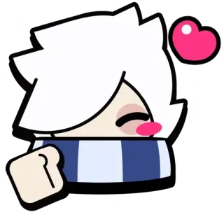 🎭 088b3e98 Anime, Coração, Fofo, Cabelo Branco whatsapp sticker