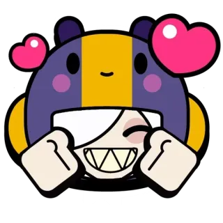 🎭 d4531c2d Colette Brawl Stars colette, brawl stars, corações, desenho animado, videogame whatsapp sticker