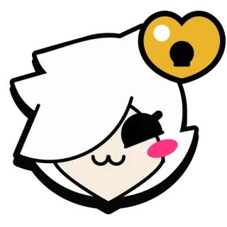 🎭 e9cd531c Colette Brawl Stars videogame, jogo mobile, personagem, fofo whatsapp sticker