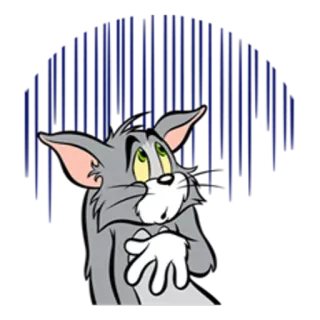 😱 4cbe455b Tom Cat Tom and Jerry gato, desenho animado, triste, preocupado, angustiado telegram sticker